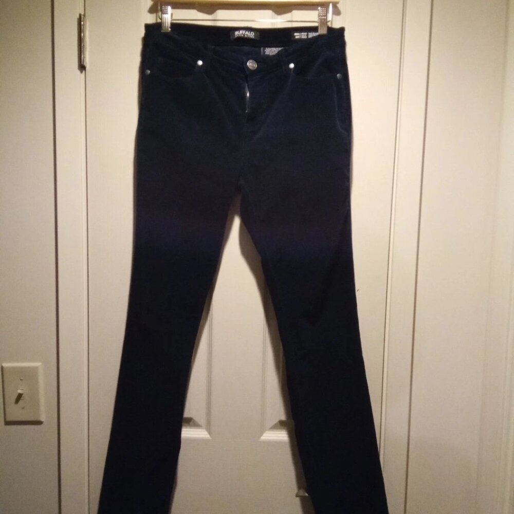 Buffalo David Bitton Navy Blue Soft Fuzzy Pants 6x32 | Mid Rise Slim Stretch